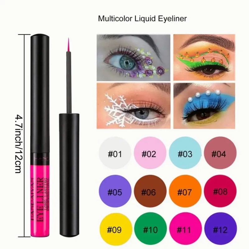 Delineador Líquido Mate para Ojos, Pack de 12 Colores de