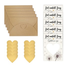 HUANR Birthday Card Set, 5 Pieces Greeting Cards, Creative Thank You Card with Heart-Shaped Scratch Stickers, Birthday Greeting Cards for Greeting Cards, Invitation Cards, Gifts