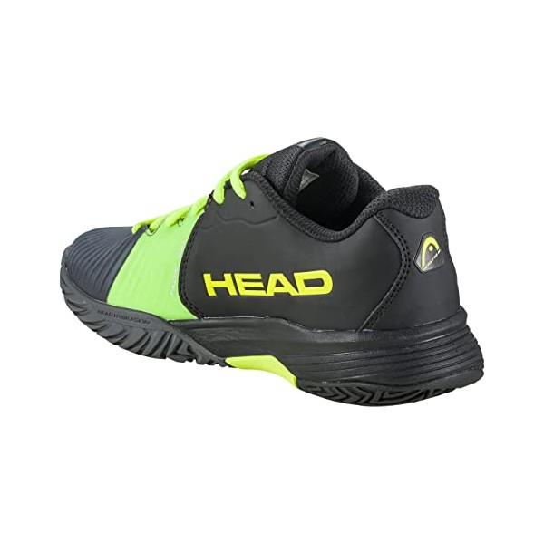 HEAD Boy's Tennis Shoe, Black/Yellow, 2 Big Kid