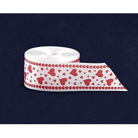 Satin Heart Awareness Ribbon by The Yard (10 Yards) (Rib-HRT)