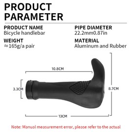 AEYINO Lock-on Bike Handlebar Grips Ergonomic Bar Ends Mountain Bicycle Handle Grips Anti-Slip Shock-Absorbing Handle Bar Grips with Aluminum Locking Ring for MTB, BMX, Scooter