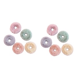 FOMIYES 2sets Chic Imitation Rabbit Fur Hair Ring Tiara Hair Tie Ponytail Holder Faux Fur Ropes for Women 5pc*2 Random Color
