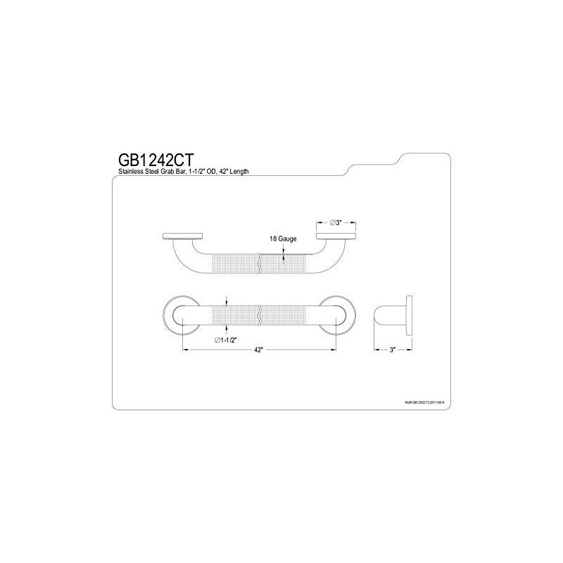 Kingston Brass GB1242CT Designer Trimscape Concealed Flange Textured ADA 42-Inch