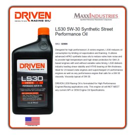 Driven Motor Oil -LS30 Racing Oil - High Zinc - 5W30 - Full Synthetic - 6 qt