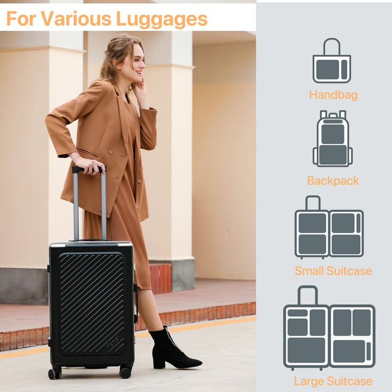Chijoo 12-Piece Packing Cubes Set (Grey) - Compression Packing Cubes
