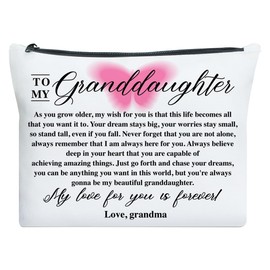 UDNADKEX Granddaughter Gift from Grandma Nana Grandpa, Christmas, Birthday, Graduation Gift for Granddaughter Makeup Bag, My Love for You Is Forever