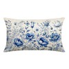 MIGEEN Blue Flower Throw Pillow Covers 12x20 Inch Chinoiserie Pillow