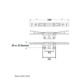 Lockmaster Yale Upvc Window Lock Gear Box Short Croppable 22mm Backset