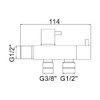 Ibergrif Angle Valve Toilet with 2 Outlets Universal Angle Regulating