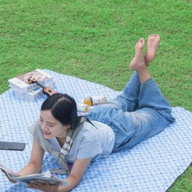 Large Flower Han River Waterproof Picnic Mat 1P 4. Pink