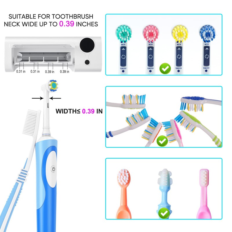StarWin UV Toothbrush Cleaner, Timer Function, Rechargeable Tooth Brush Holder