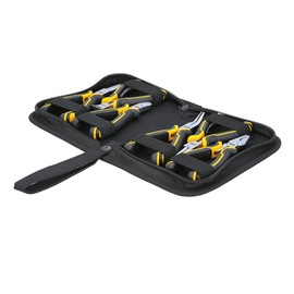 TOUGH MASTER Mini Pliers Set 6pcs Jewellery Plier Tool Kit with Zip Storage Case | Needle Nose Pliers, Round Nose Pliers, Bent Nose Pliers, Side Cutting Pliers, End Cutting Pliers, Combination Pliers