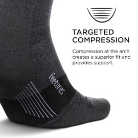 Feetures Merino 10 Cushion Crew Sock Stripe (1 pair) Medium, Gray