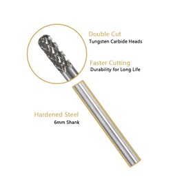 HIDOTOL Carbide Burr Set 10PC 1/4" Shank – 6mm Tungsten Double Cut Carbide Rotary Burr Set for Metal and Wood Carving, Grinding, Polishing, Engraving, Drilling.