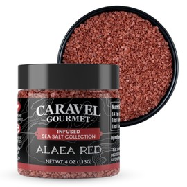 Hawaiian Alaea Red Sea Salt, Sea Salt Infused With Baked Red Alaea Clay From Hawaii - 4 oz Jar - Caravel Gourmet