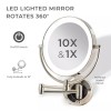 Zadro LED Wall Mounted Makeup Mirror w/ 10X/1X Magnification &