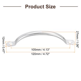 uxcell Stainless Steel Door Pull Handles, 3Pcs 120mm/4.72" Long Door Handle with Screws Cabinet Drawer Hardware Handles Pulls