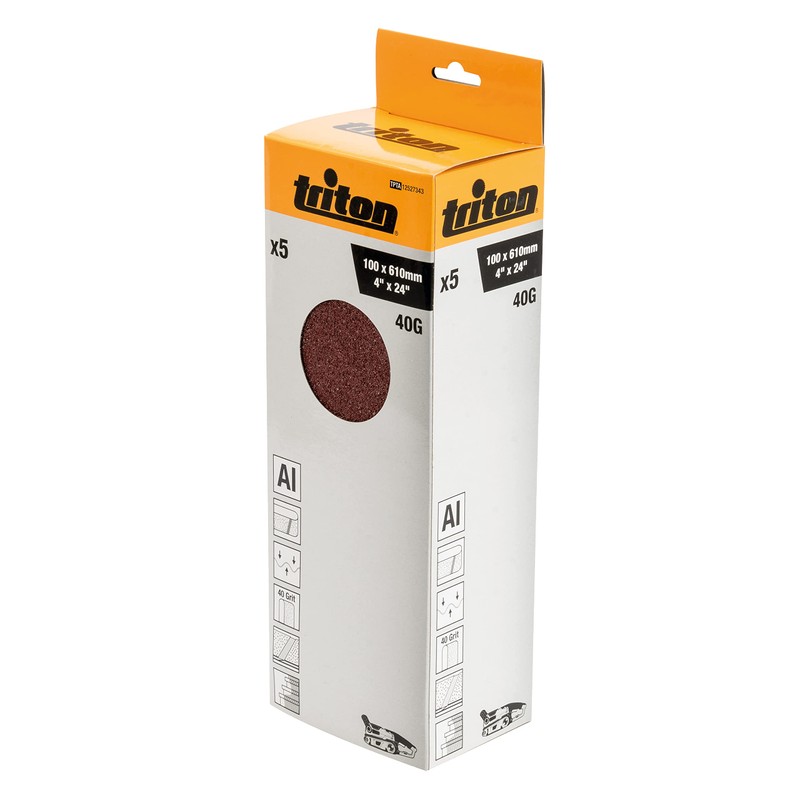 Triton Sanding Belt 100 x 610mm 5pk 40 Grit (527343)