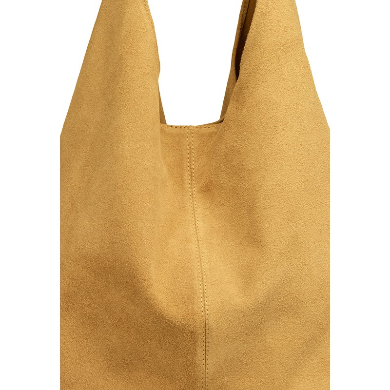 Caspar TL767 Large Leather Women’s Shopper Bag - Brown -