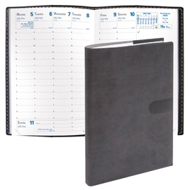 Quo Vadis 2026 Business - Weekly Planner - 12 Months, Jan. to Dec. - 4" x 6" - Smooth Faux Suede Texas Charcoal Black Cover- Time Management Appointment Organizer