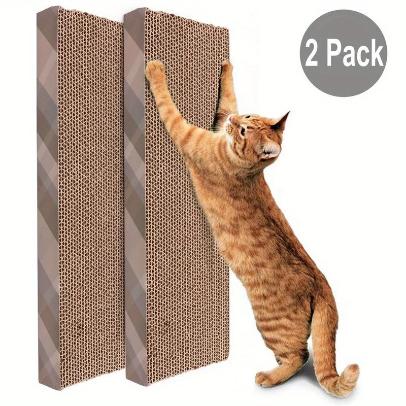 HomeCraft Cat Scratcher Cardboard – 2-Panel Reversible Pad, Lounge Sofa