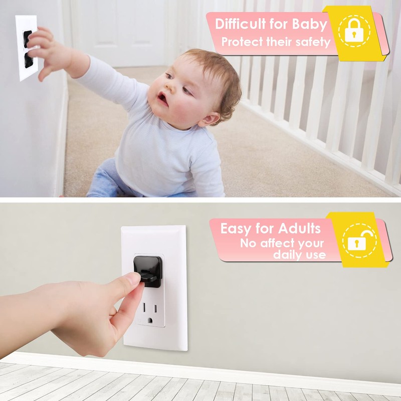 Outlet Covers Babepai 38-Pack Black Child Proof Electrical Protector Safety