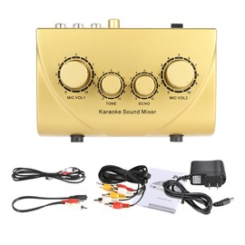 Karaoke Sound Mixer Dual Mic Inputs With Cable