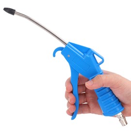Air Blow Gun, Rubber Guard Bent Air Nozzle, Pneumatic Air Compressor Accessories Dust Cleaning Tool, Industrial Household Air Blower Gun with Tip Quick Connector, High Pressure