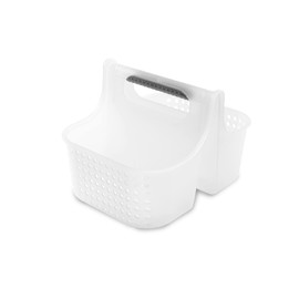 madesmart - Bolsa de Ducha de Agarre Suave de 2 Compartimentos para organización de baño, cubeta de Almacenamiento de plástico, tamaño pequeño, Escarcha