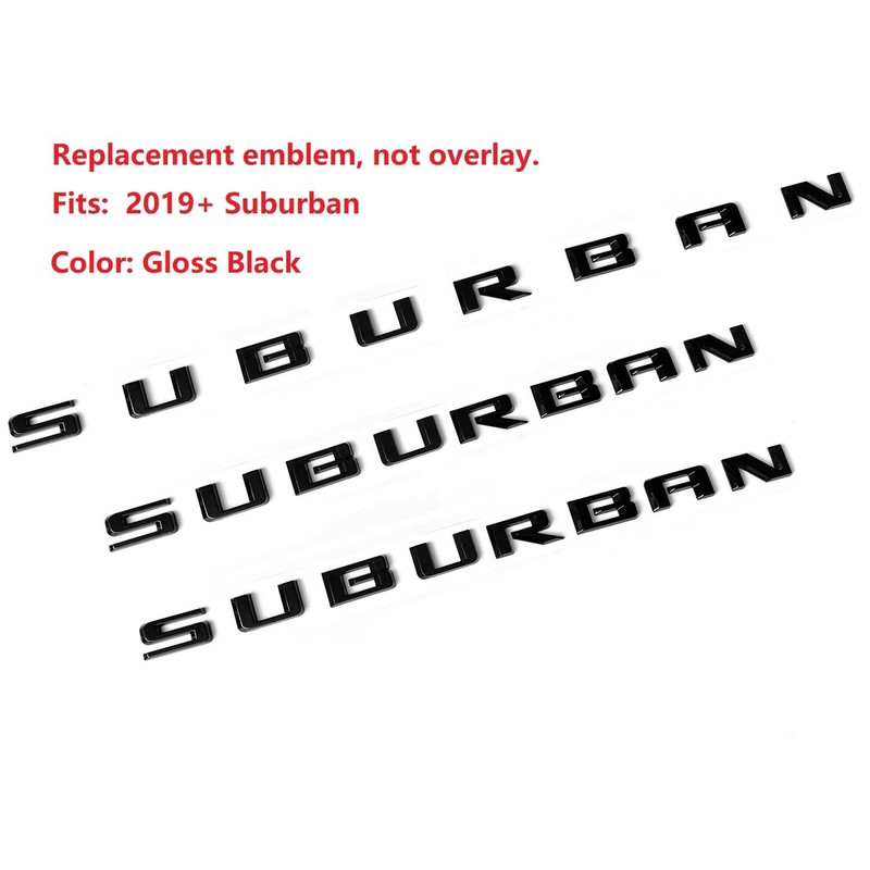 3pack OEM 2021 Suburban Emblem 3D Letters Badge Compatible with