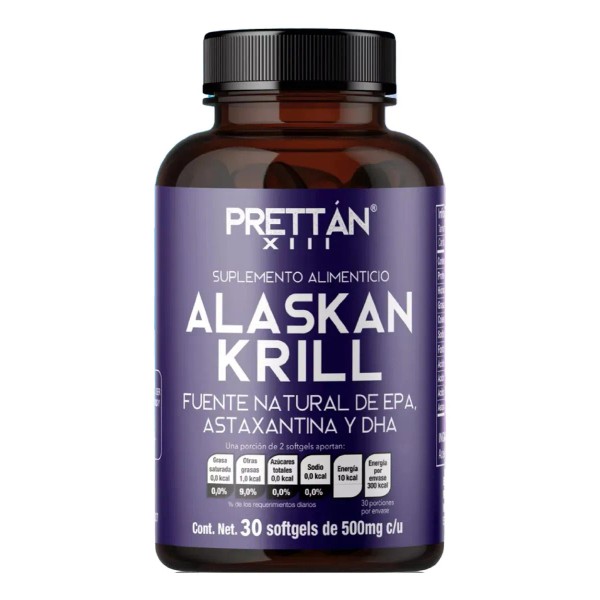 Astaxantina + Dha + Epa Alaskan Krill Prettan 30 Caps