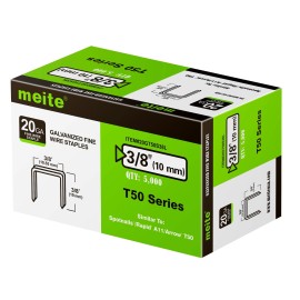meite Heavy Duty Staples T50 3/8 Inch 20 Gauge 5000 Counts for Upholstery