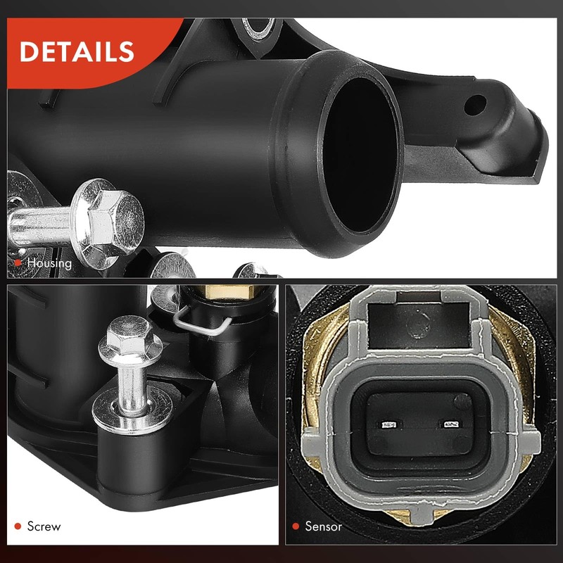 A-Premium Thermostat Housing Assembly Replacement for Ford Fiesta 2011-2017, 1.6L,