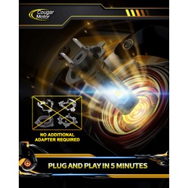 Cougar Motor H7 Bulbs, 1:1 Size H7 Lights Bulb No Adapter Required 6500K White Fog Light or Off-Road Use Plug and Play - Pack of 2