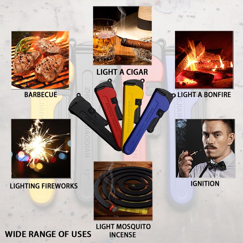 Pipe Wrench Inflatable Lighter, Fun Novelty Windproof Torch Lighter, Refillable
