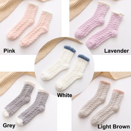 Lseaning Womens Fuzzy Socks 5 Pair Pack Slipper Fluffy Cozy Warm Winter Socks Comfy Cabin Plush Sleep Home Soft Socks
