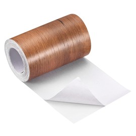 uxcell Wood Grain Tape, 3.94" x16.41 Ft Wall Paper Border Sticker Self-Adhesive Wood Grain Repair Patch for Wall Corner Table Door Sofa Furniture Home Decor (Red Oak)