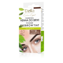 Delia Cosmetics - Powder Eyebrow Tint - LIGHT BROWN - Natural Herbs and Color - Enhanced, Darkened, Thick Brows - 20 Easy Applications / 4 Weeks - Complete Set