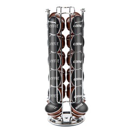 Restaurantware Restpresso 5.5 x 13 Inch Coffee Capsule Holder 1 Durable Pod Carousel - Holds 24 Dolce Gusto Pods 360-Degree Rotatable Iron Espresso Pod Organizer Pods Not Included