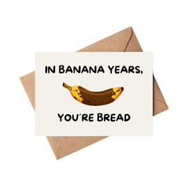 Lavender in Life LIL Postcard with Envelope Birthday Card Banana Years Your Bread, Funny Greeting Card, Birthday Card