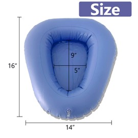 Inflatable Bedpan - Potty Bedside Toilet Nursing Urinals for Mother Women Bedridden Elderly Disabled (Dark Blue-L Size)