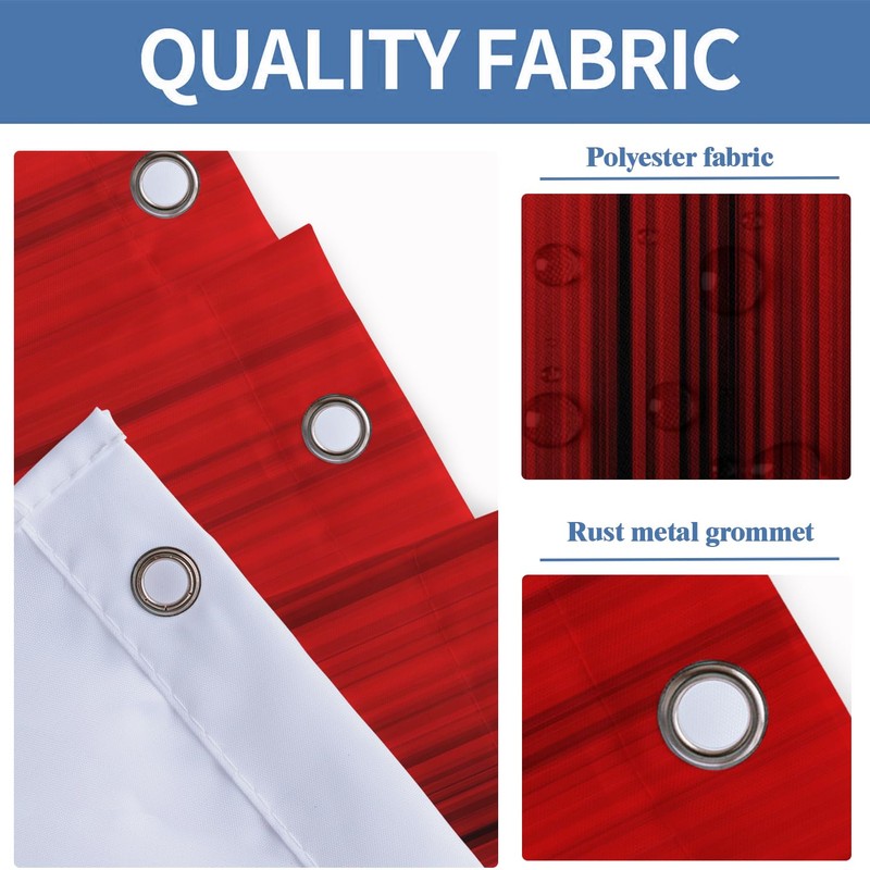 AAtter Red and Black Shower Curtain Ombre Modern Mens Gothic