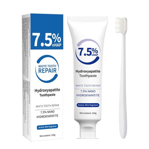 Hydroxyapatite Toothpaste 7.5% for Enamel Protection,Fluoride-Free Formula With Gentle Mint,