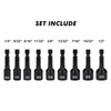 CASOMAN 9 Pieces 1/4" Magnetic Hex Nut Driver Set, 1/4"