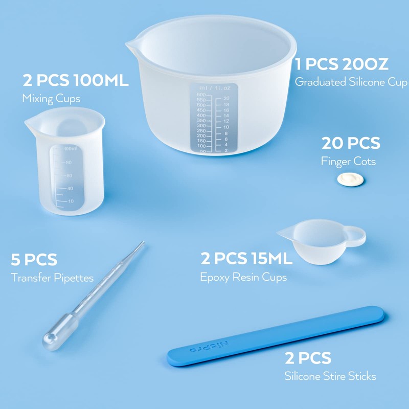 Large Silicone Resin Measuring Cups Tool Kit - Nicpro Reusable