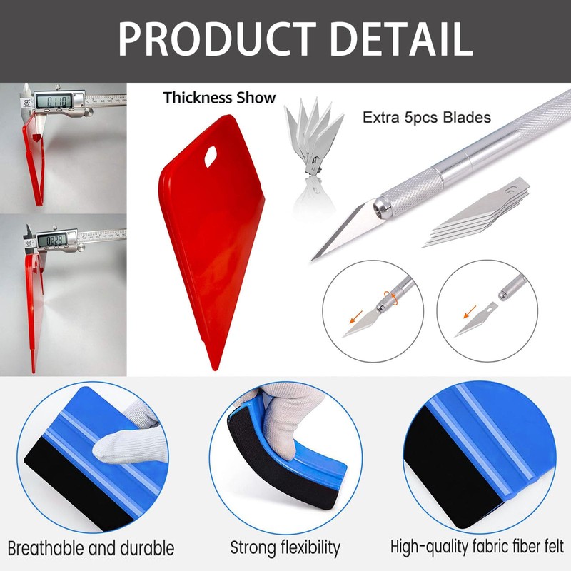 8 PCS Vinyl Wrap Tools, Car Vinyl Wrap Squeegee Smoothing