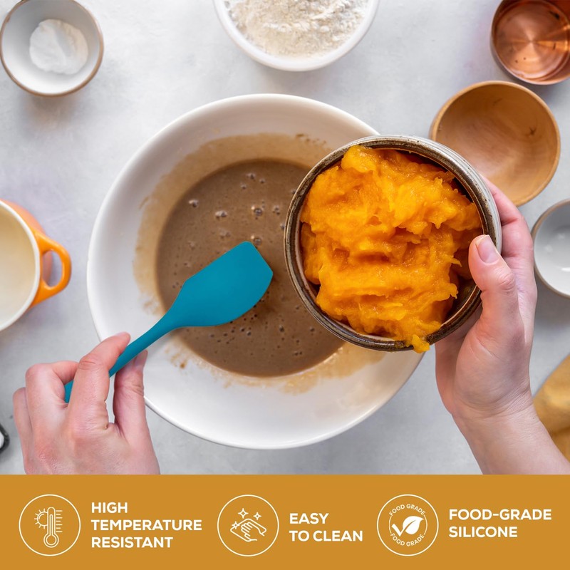 Mrs. Anderson’s Baking Silicone Spatula Scraper, Flexible and Non-Stick, Turquoise