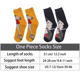 Roffatide Anime One Piece Crew Socks for Men Women, multicoloured
