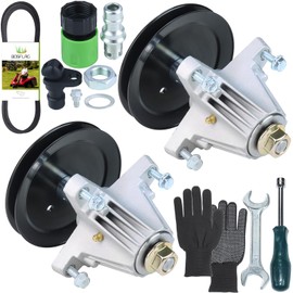 BOSFLAG 2 Pack Pre-Greased 918-06991 Spindle with 954-04060C Belt, 490-900-M061 Deck Wash Kit Replaces Troy Bilt 918-06991 Spindle Troy Bilt Spindle Assembly 918-06991 Spindle Assembly MTD 918-06991