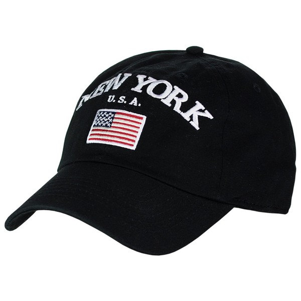 NYFASHION101 Gorra de Perfil bajo Bordado con Bandera de Estados Unidos de Nueva York, Azul Royal, Talla única
